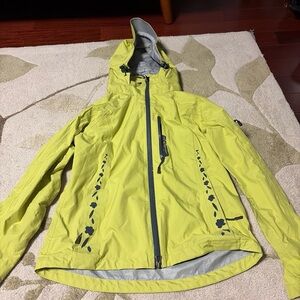 OnTop Creeper Lime Green Floral Hooded Shell Jacket Size S